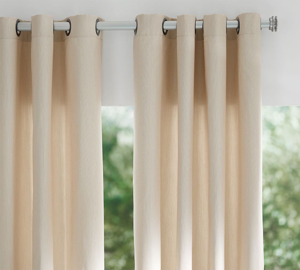 Sunbrella® Solid Outdoor Grommet Curtain | Pottery Barn (US)