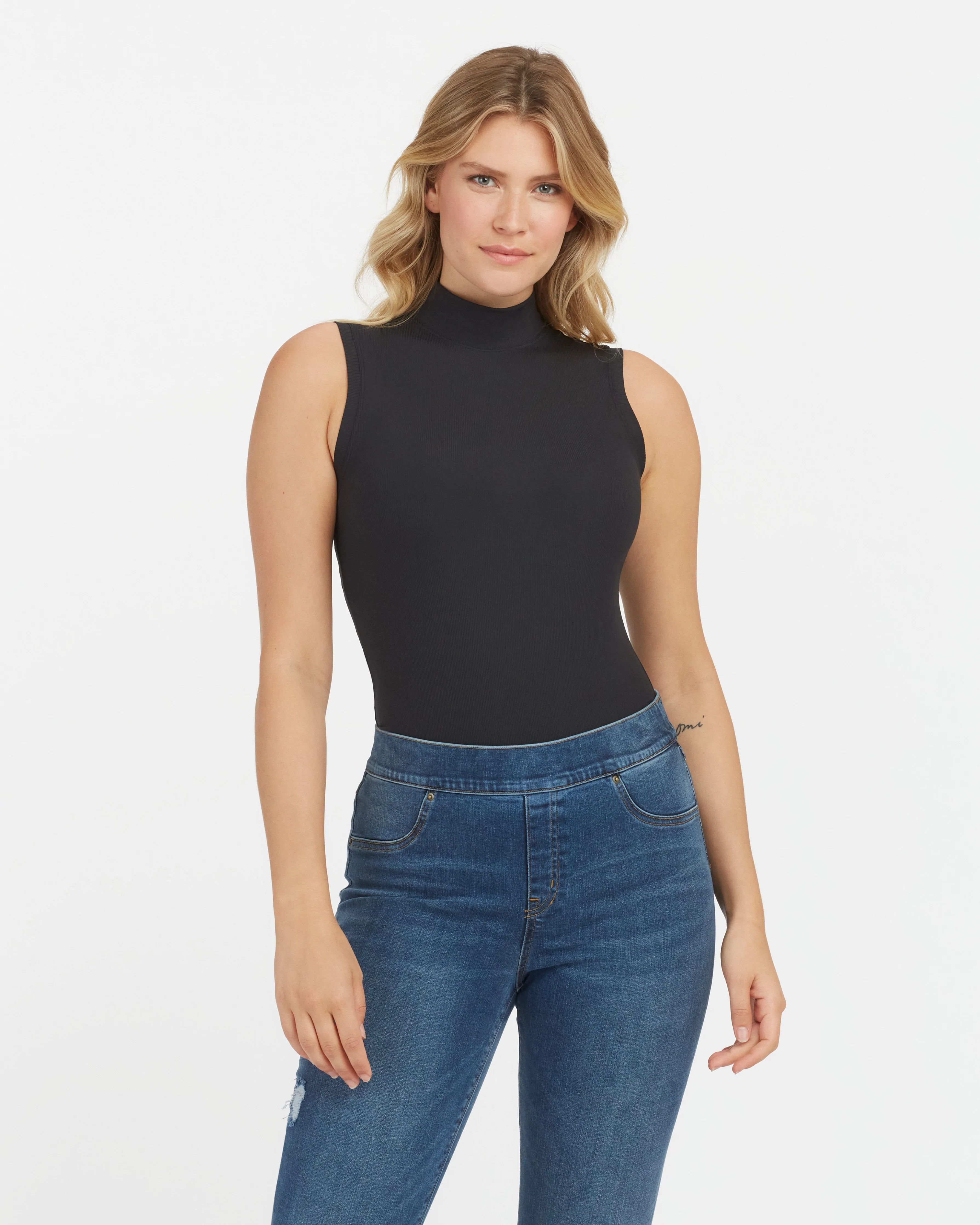 Suit Yourself Ribbed Mock Neck Sleeveless Bodysuit | Spanx