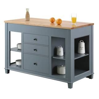 Medley Gray Kitchen Island with Slide Out Table | The Home Depot