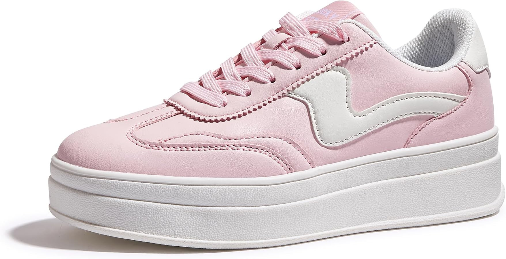 LUCKY STEP Women's Platform Fashion Sneakers Thick Sole Suede Genuine Leather Classic Rubber Gum ... | Amazon (US)