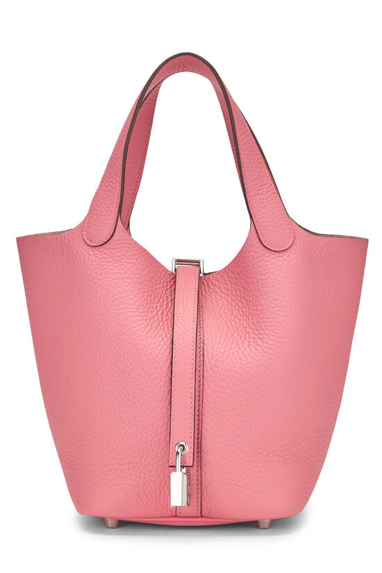 Hermès Rose Lipstick Clemence Picotin Lock 18 QGB5G00JPB004 | WGACA | What Goes Around Comes Around