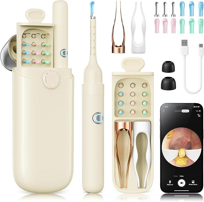 Loyker Ear Wax Removal, Ear Cleaner with 1080P Camera, Ear Cleaning Kit with 12 Ear Pick, Visual ... | Amazon (US)