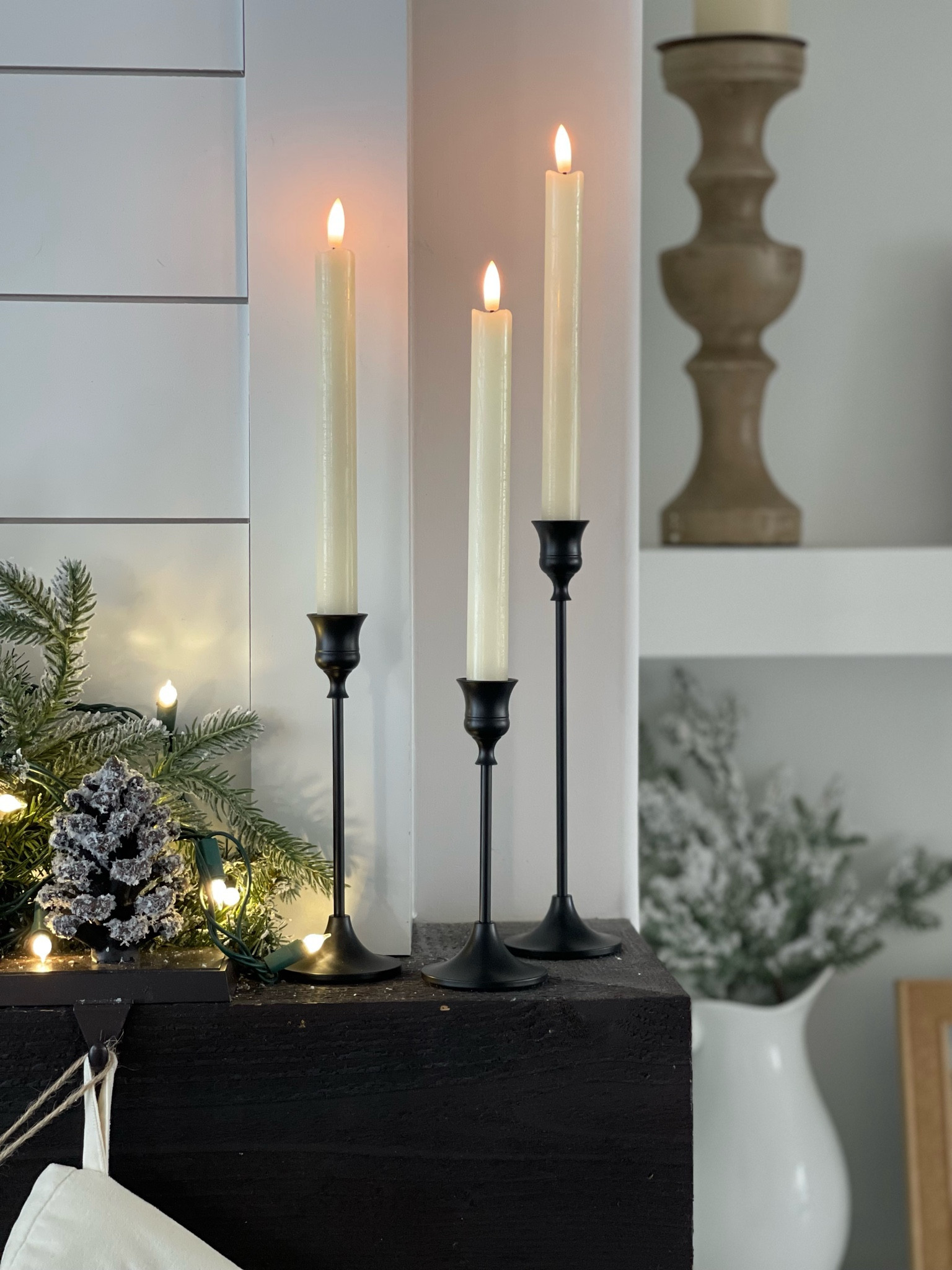 The perfect flameless taper candles + candle holders for your mantel + holiday table. Use all year! ✨ I purchased the ivory candles and black candle holders.

#LTKSeasonal #LTKhome #LTKHoliday
