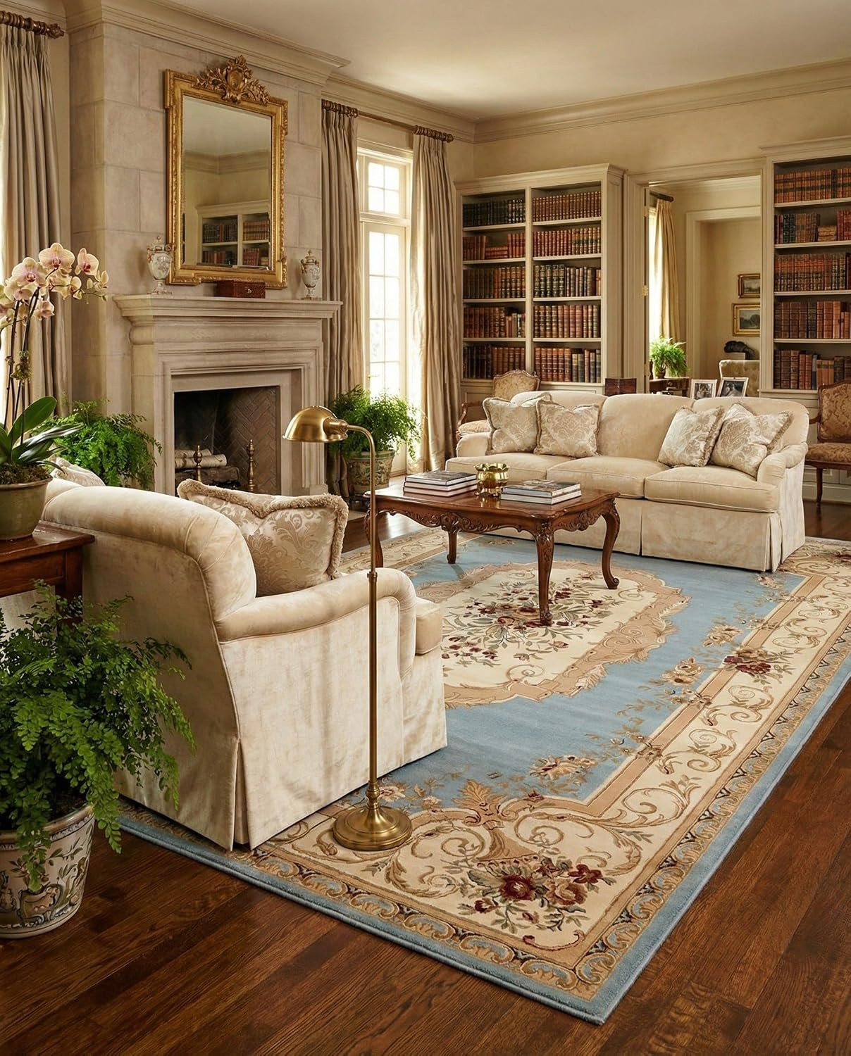 Rugs.com Chateau Collection Rug – 10' x 16' Light Blue Medium Rug Perfect for Living Rooms, Large Dining Rooms, Open Floorplans | Amazon (US)