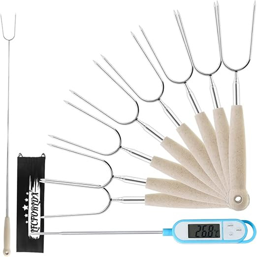 Marshmallow Roasting Sticks, Smores Skewers for Fire Pit Kit - Hot Dog Camping Accessories Campfi... | Amazon (US)