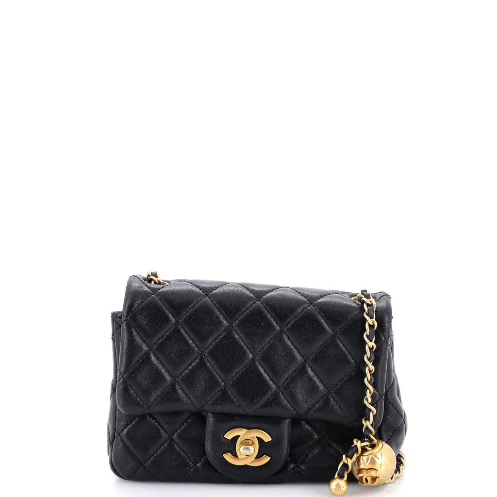 Pearl Crush Square Flap Bag Quilted Lambskin Mini | Rebag