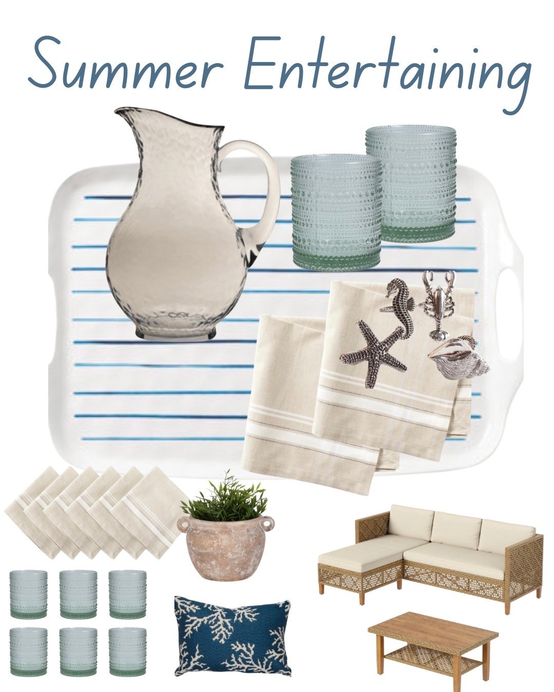 All the essentials for patio entertaining in style! 

Melamine tray, shatterproof glasses, prettiest cotton napkins, coastal inspired napkin rings, outdoor wicker seating and coffee table, coastal coral pillow for a fun pop and this stoneware flowerpot that looks great everywhere!

All from @Wayfair

#LTKHome #LTKSeasonal