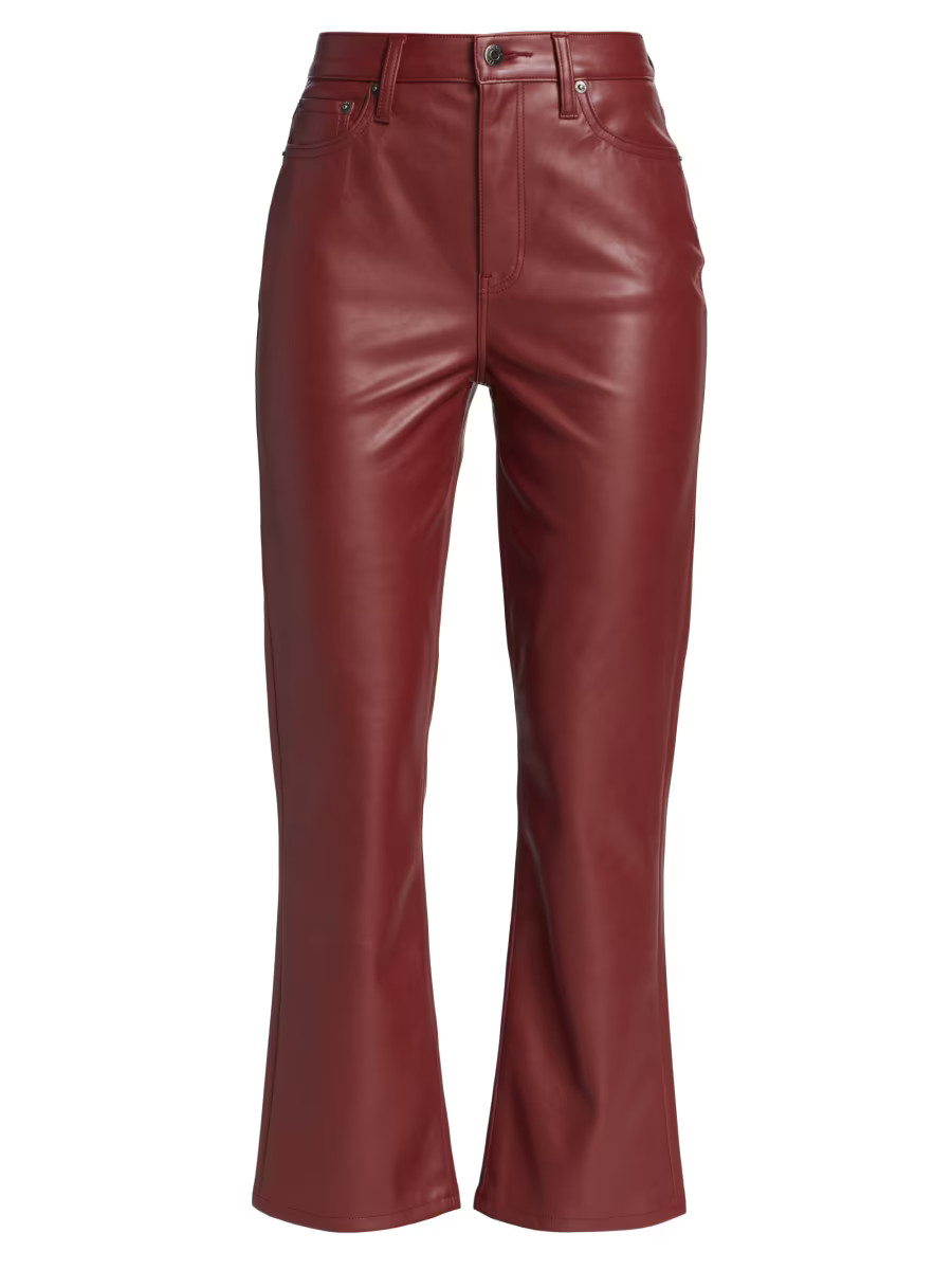 Pistola Lennon High-Rise Crop Faux Leather Pants | Saks Fifth Avenue