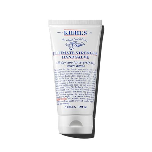 Kiehl's Ultimate Strength Hand Salve, Deeply Hydrating Hand Lotion, Thick and Rich Formula for Intense Moisture and Conditioning, Protects and Repairs Dry Hands, Paraben and Gluten Free - 5 fl oz | Amazon (US)