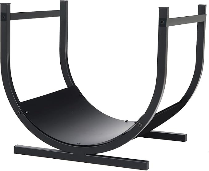 PHI VILLA 17 Inches Small Indoor/Outdoor Firewood Log Rack Log Hoop Bin Log Carrier for Firewood ... | Amazon (US)