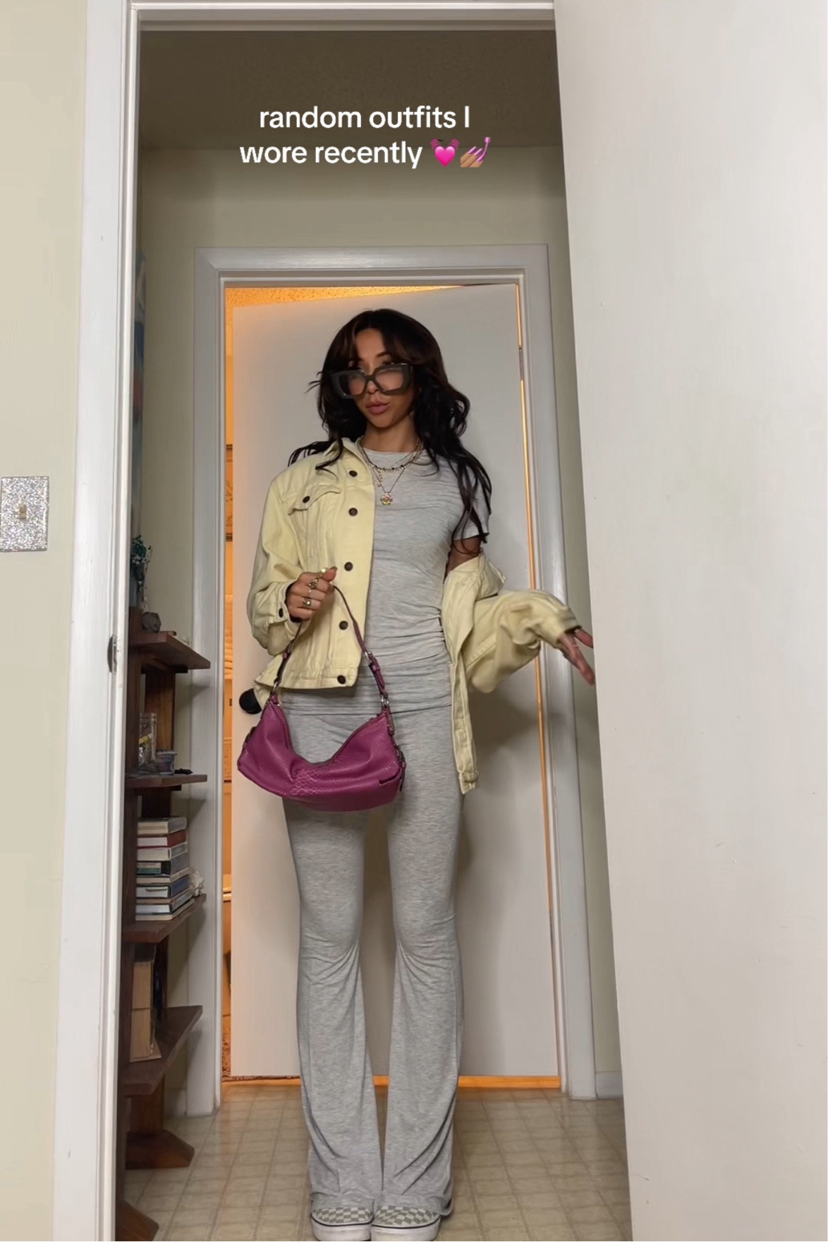 casual fall outfit inspo ☁️🍂 back to school outfit idea 

• jacket is old, bag is thrifted — linked similar! x