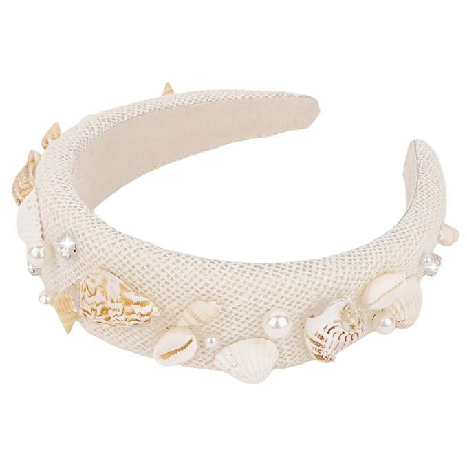 ANBALA Beach Wedding Headband Boho Seashell Crystal Rhinestone Headband Bridal Headband Bride Pea... | Amazon (US)