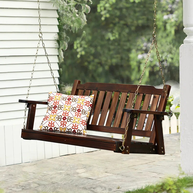 Alaxander 2 Person Solid Wood High Quality Porch Swing, Holds Up to 500 Lbs | Wayfair North America