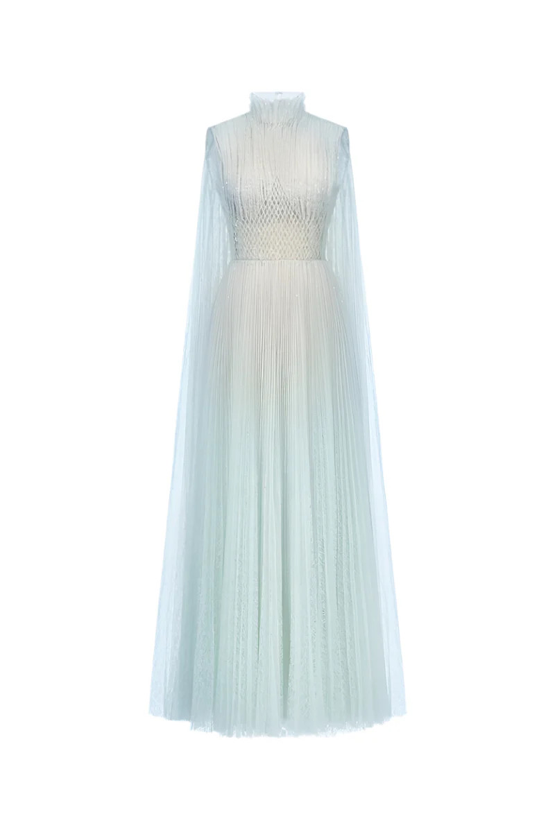BLUE SMOCKED LACE MAXI DRESS | Montsand | CULT MIA | CULT MIA UK LTD