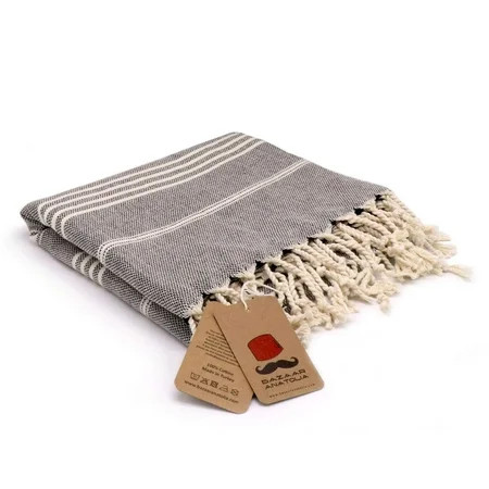 Bazaar Anatolia Slim Line Turkish Towel 100% Cotton Peshtemal Beach Towel 76x38 Thin Lightweight Tra | Walmart (US)