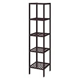 SONGMICS 100% 5-Tier Bamboo Bathroom Shelf, Narrow Shelving Unit, Multifunctional Storage Rack, W... | Amazon (US)