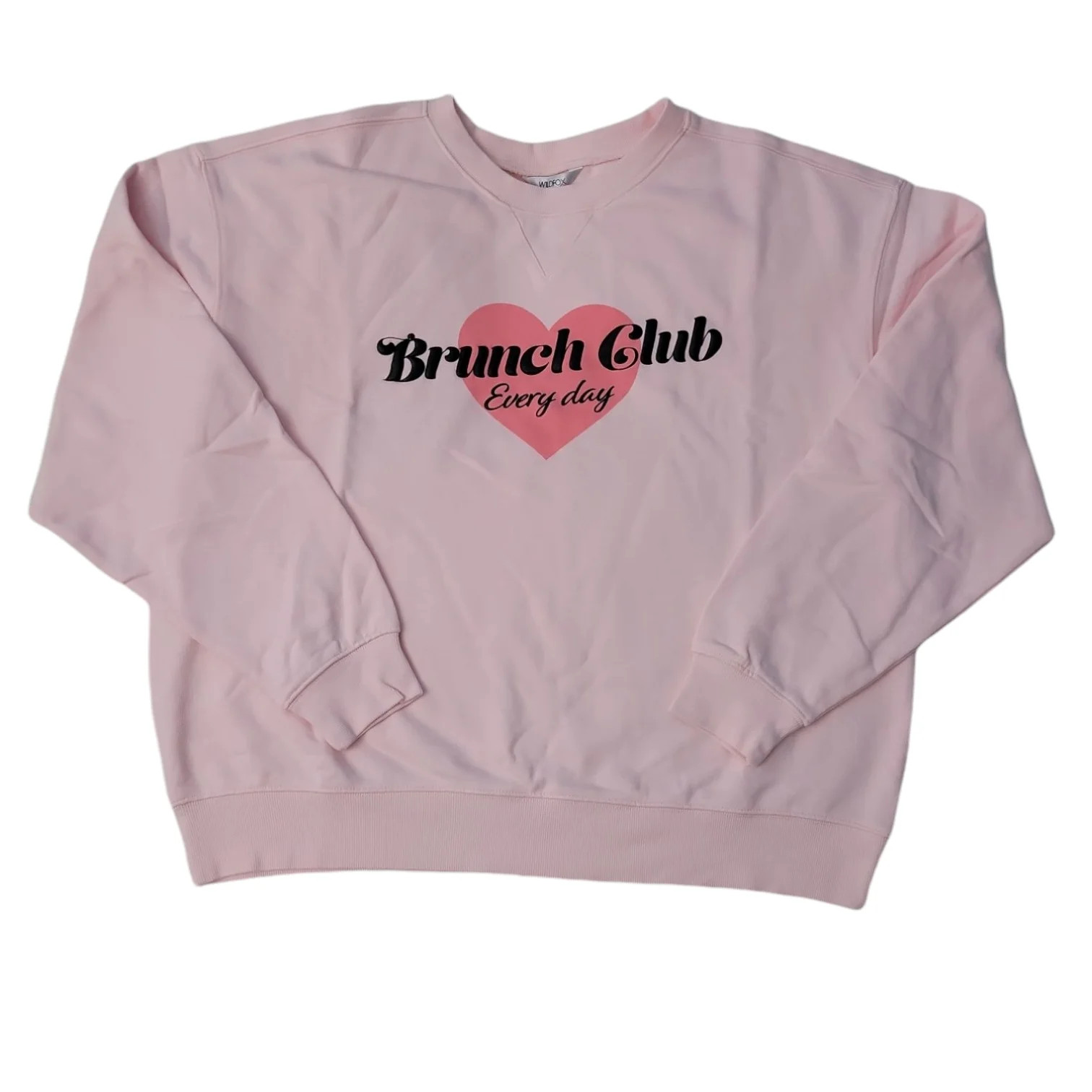 Wild Fox Ladies Lightweight Long Sleeve Crew Neck Graphic Pullover Sweatshirt (Pale Lilac, XS) | Walmart (US)