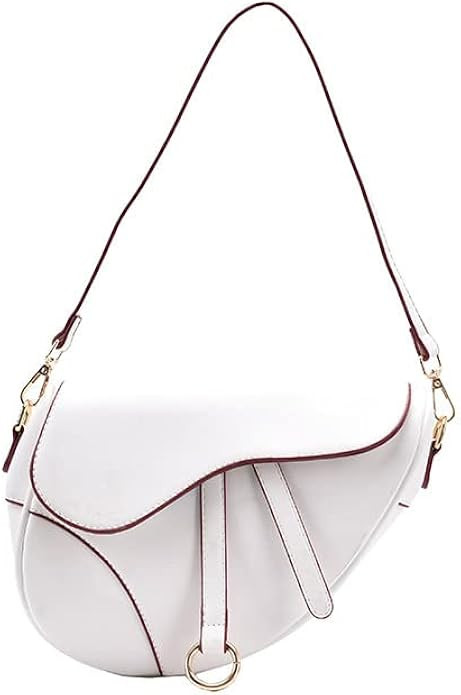 PURFANREE Women Trendy Small Clutch Purse Saddle Shoulder Bag Underarm Handbag Satchel HandBag Cr... | Amazon (US)