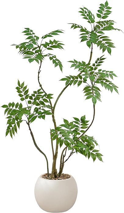 Artificial Mahonia Fortunei Tree 5FT,Tall Fake Plant Artificial Sumac Tree, Faux Plants Indoor Fa... | Amazon (US)