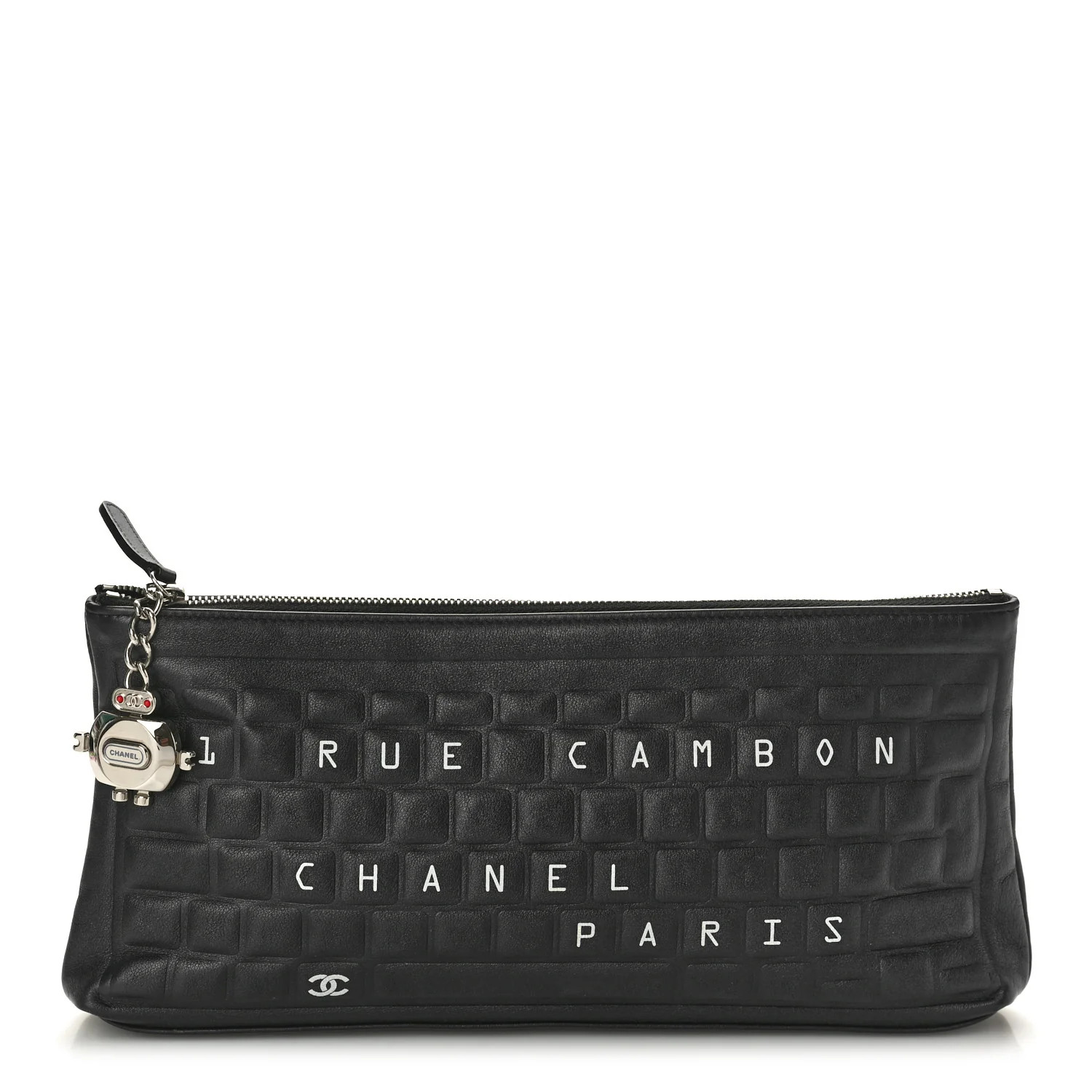 CHANEL Metallic Calfskin Keyboard Pouch Black | FASHIONPHILE | FASHIONPHILE (US)