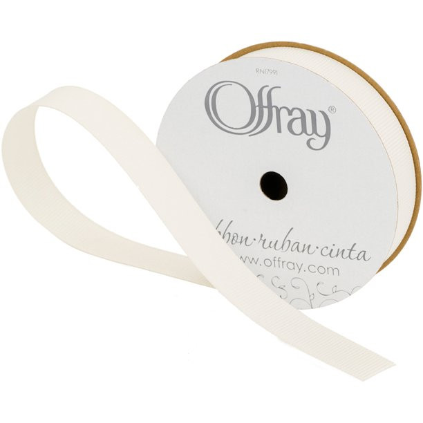 Offray Ribbon, Antique White 5/8 inch Grosgrain Polyester Ribbon for Sewing, Crafts, and Gifting,... | Walmart (US)