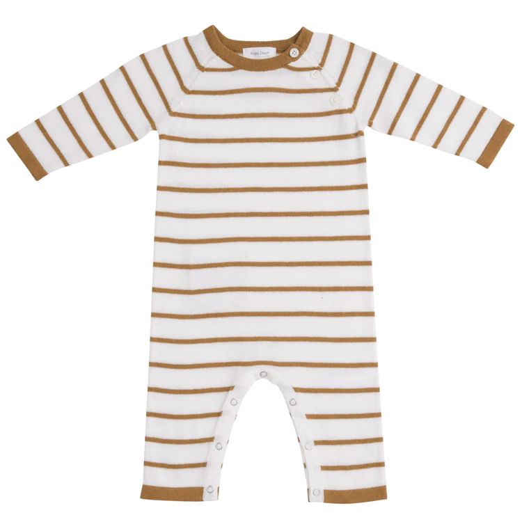 Knit Romper, Caramel Stripe | SpearmintLOVE