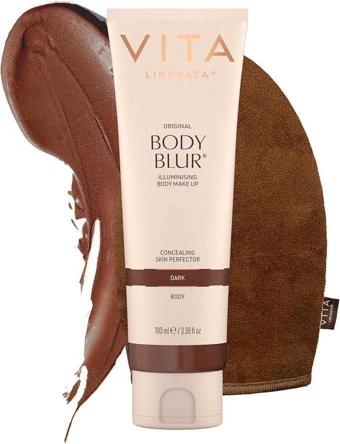 VITA LIBERATA Body Blur Dark 100ml & Mitt Bundle, Leg & Body Makeup, Skin Perfector, Wash Off Ins... | Amazon (UK)