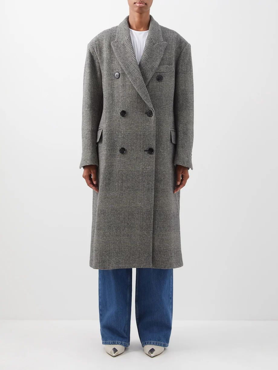 Lojimiko double-breasted check wool coat | Isabel Marant | Matches (US)