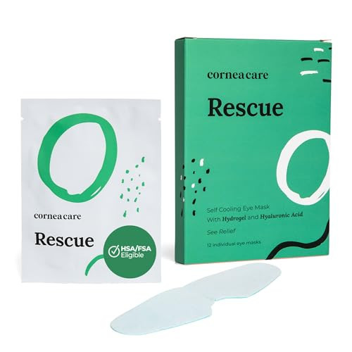CorneaCare Rescue: Hydrogel Self Cooling Compress | Cold Eye Masks for Puffy Eyes | Self Cooling Eye Compress for Fast Relief | Travel Ready | 12 Count | Amazon (US)