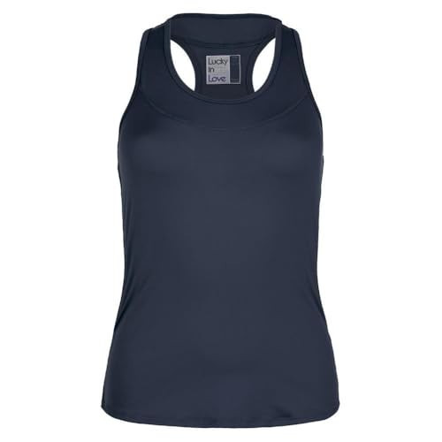 Lucky In Love Women's Racerback Tennis Tank Navy | Amazon (US)