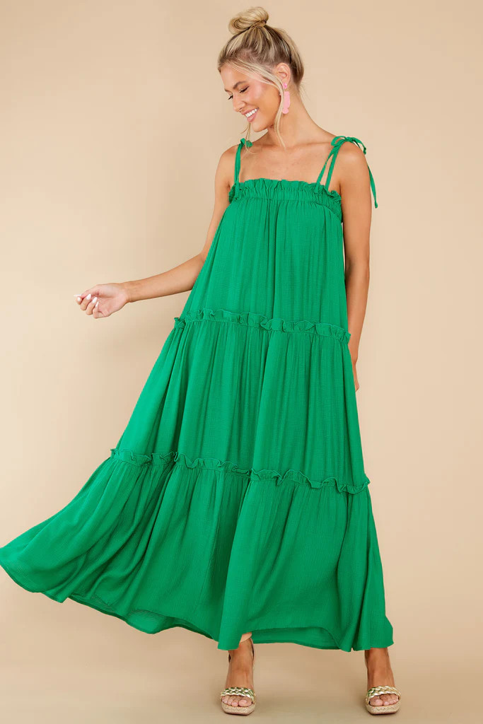 Light Up The Room Kelly Green Maxi Dress | Red Dress 