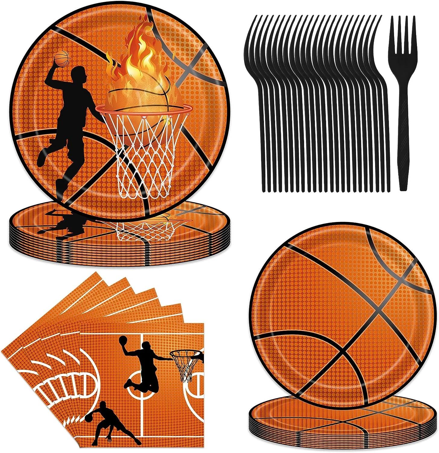 Jestar 96pcs Basketball Plates and Napkins Set for Boys Birthday Party Decorations - Walmart.com | Walmart (US)