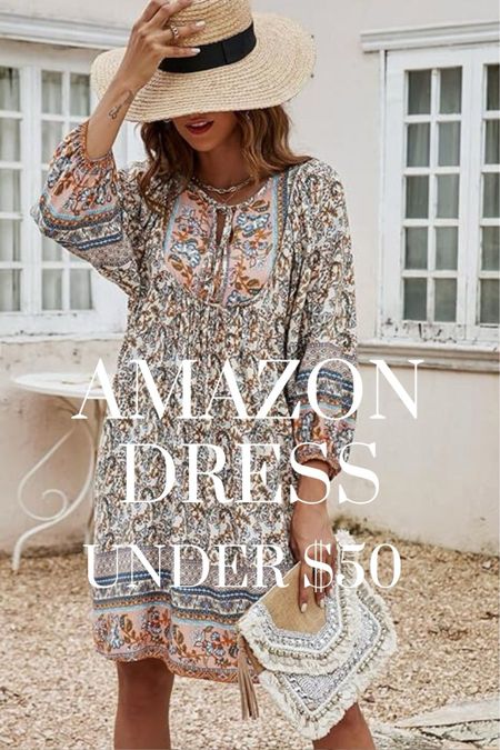 This dress is so comfy and cute! Perfect for spring, summer and vacation. Size down one size, it rounds large. 

#LTKfindsunder50 #LTKtravel #LTKstyletip