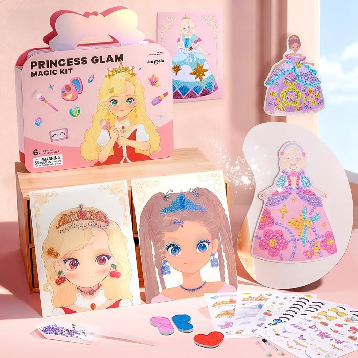 Jar Melo Princess Glam Magic Kit, 4-in-1 Makeup and Craft Book for Girls | Amazon (US)