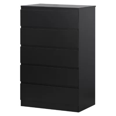 Nevitt 5 Drawer Dresser Latitude Run® Color: Black | Wayfair North America