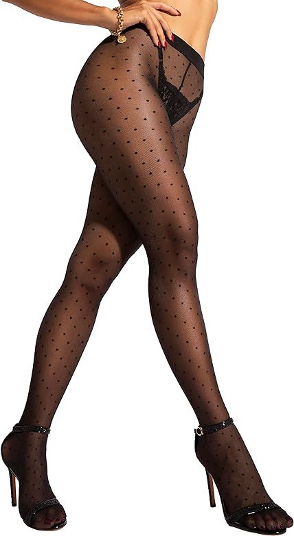 sofsy Polka Dot Tights Women [Made in Italy] 20 Denier Patterned Tights - Sheer Nylon Pantyhose S... | Amazon (US)