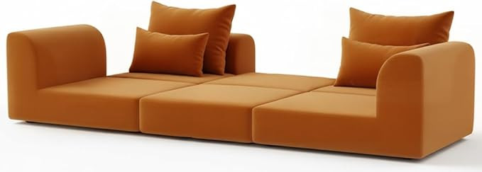 SOFA-IN-BOX Modular loveseat with Ottoman, L-Shape Boneless Couch, Customizable Sectional Couch, ... | Amazon (US)