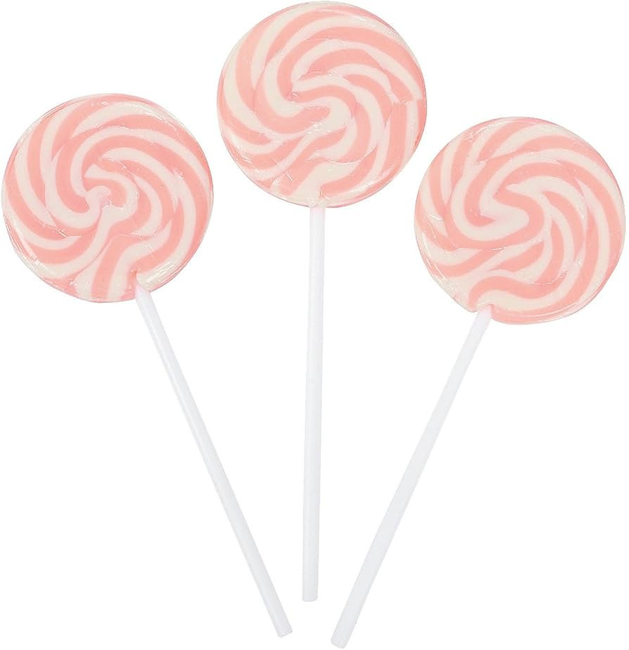 Pink Swirl Lollipop Suckers - 24 Individually Wrapped Pieces | Amazon (US)