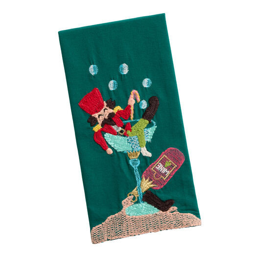 Jingle Mingle Nutcracker Bubbly Embroidered Kitchen Towel by World Market | World Market