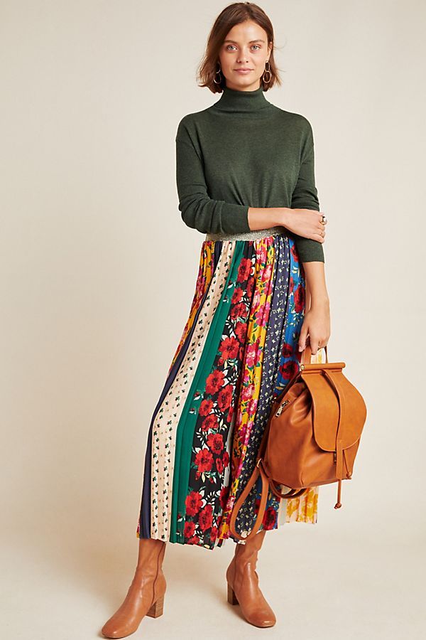 Spirited Patchwork Wide-Leg Pants | Anthropologie (US)