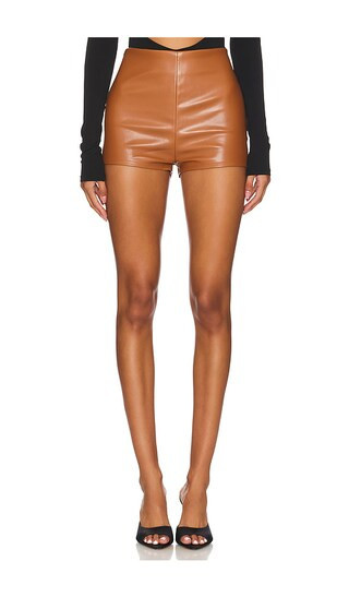 Nookie Faux Leather Shorts in Brown. - size S | Revolve Clothing (Global)
