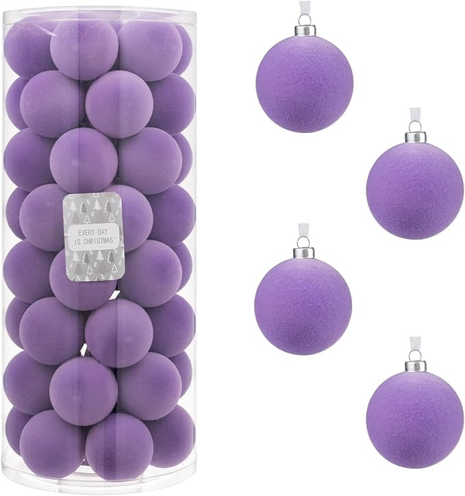 Every Day is Christmas Velvet 50ct 57cm/2.24" Christmas Ornaments, Shatterproof Christmas Tree Or... | Amazon (US)