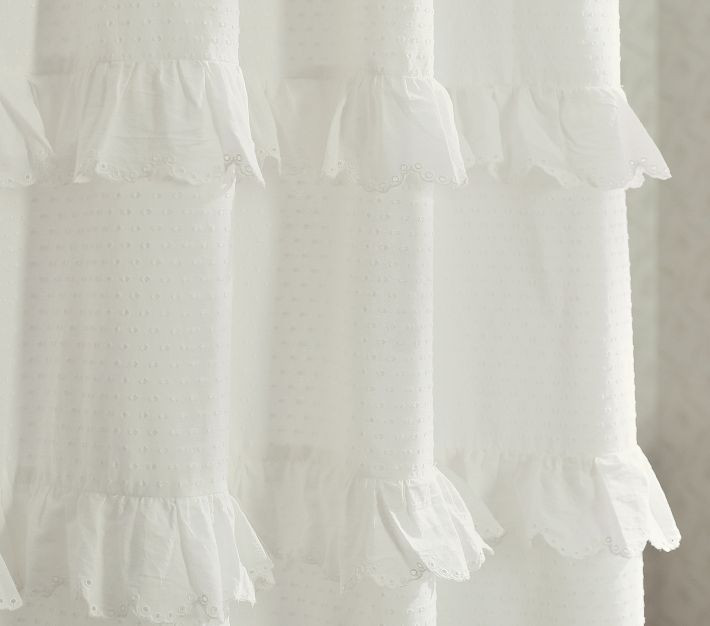 LoveShackFancy Eyelet Ruffled Shower Curtain | Pottery Barn Kids