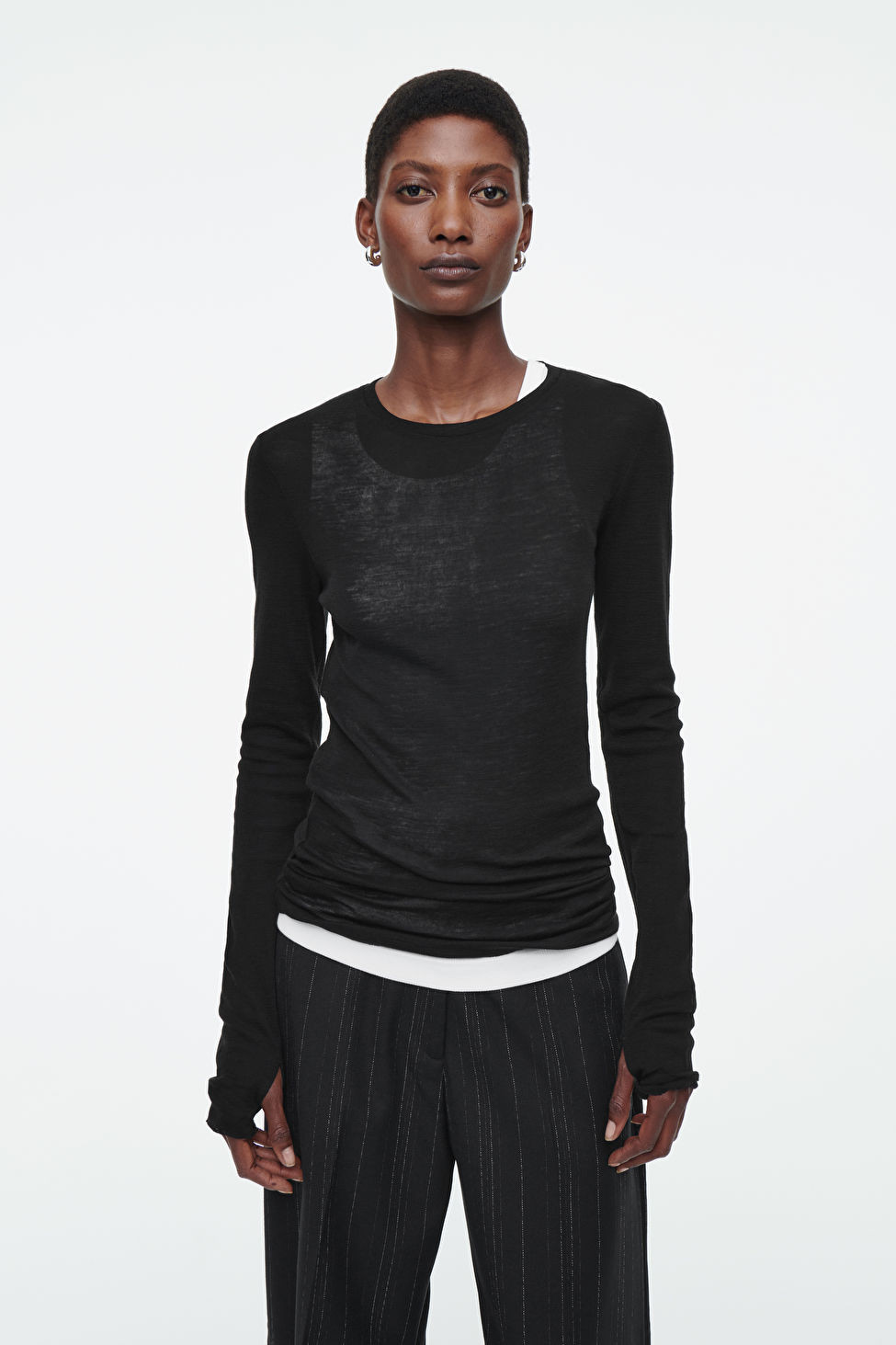 CREW-NECK MERINO WOOL TOP | COS UK