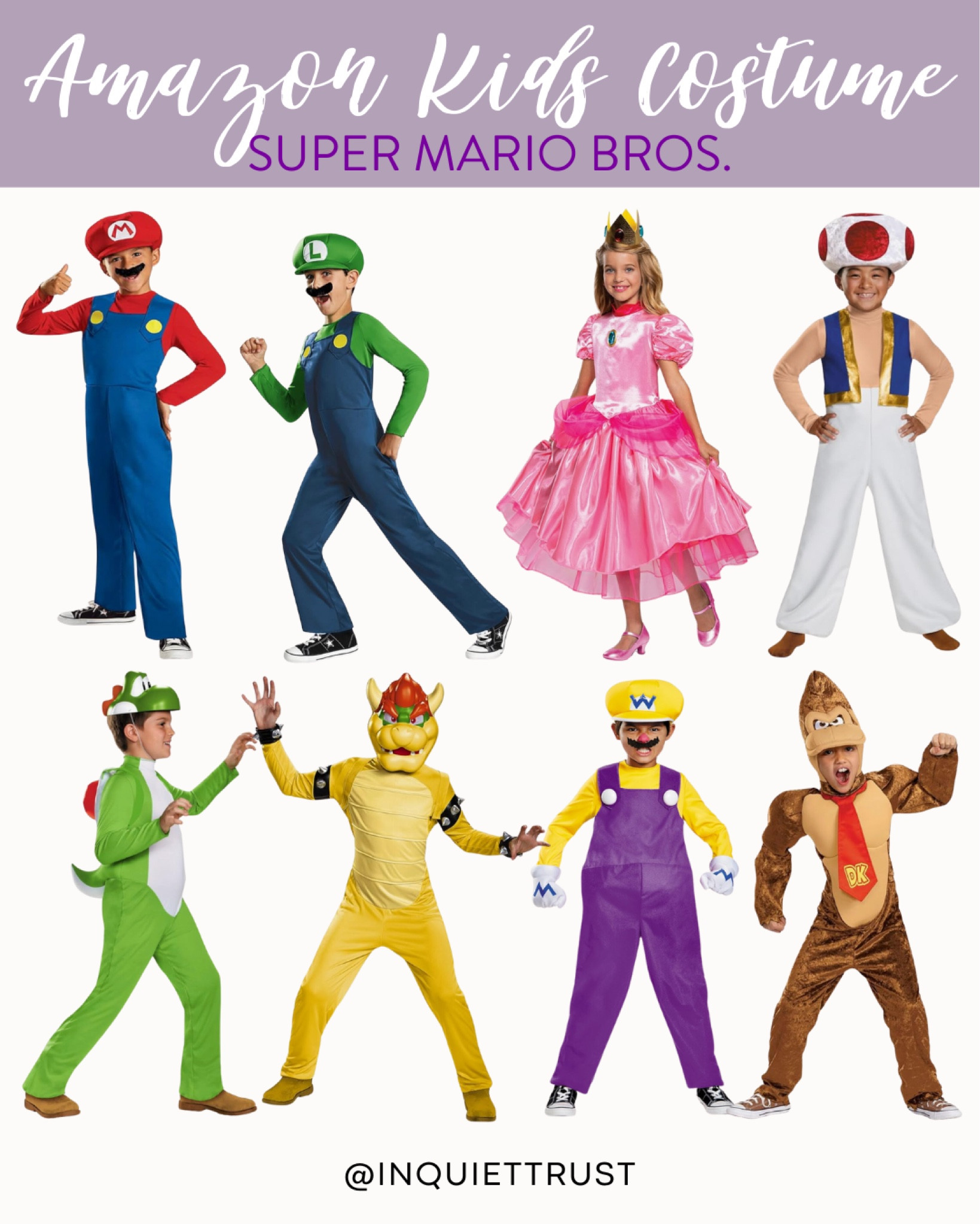 Power up with your kids by purchasing these Super Mario Bros costumes from Amazon to dress up this Halloween season! They're perfect if they want something colorful and instantly recognizable!
#kidsclothes #partyinspo #falloutfits #childrendressup

#LTKSeasonal #LTKParties #LTKKids