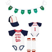 Personalized Rookie Of The Year First Birthday Baseball Outfit Infant Bodysuit Set | Etsy (US)