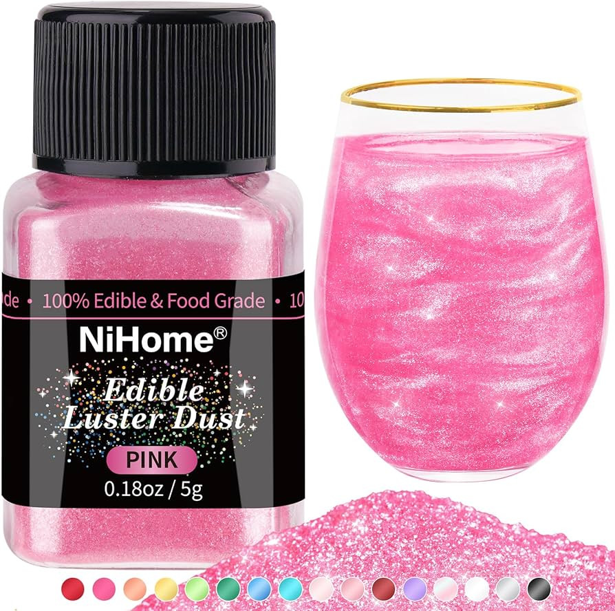 NiHome Edible Food-Grade Glimmer Powder Glitter Luster Dust Metallic Food Decorating Sprinkle Gli... | Amazon (US)