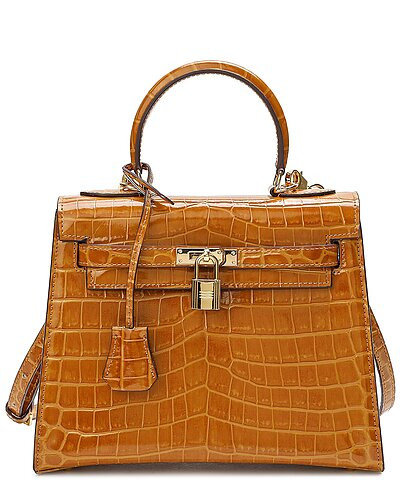 Alligator-Embossed Leather Satchel | Gilt & Gilt City