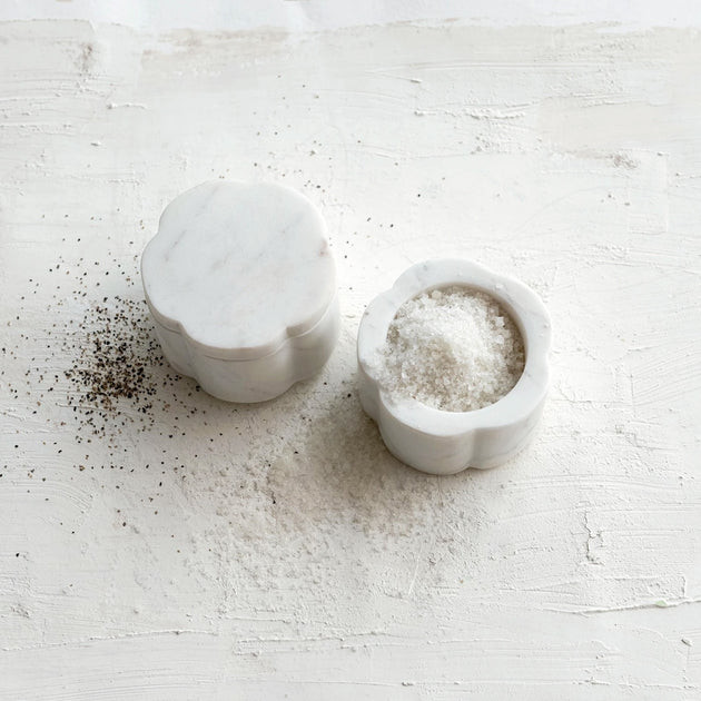 Marble Pinch Pots, Scalloped, Set of 2 (Stackable) | Pepper + Vetiver