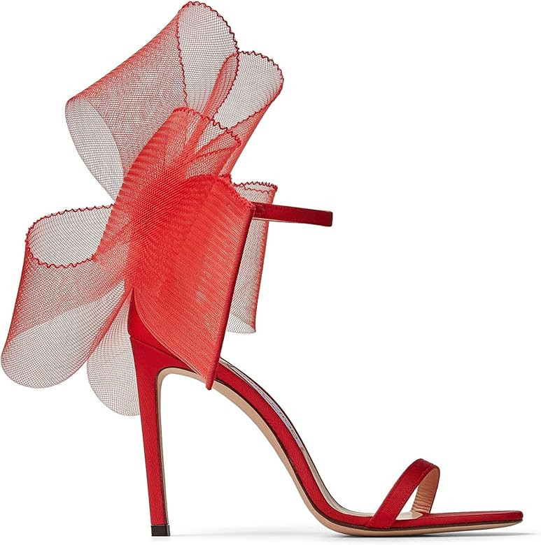 Women's One Strap Heeled Sandals Open Toe Bow Knot Satin Pumps Ankle Buckle Strap Stiletto Heels ... | Amazon (US)